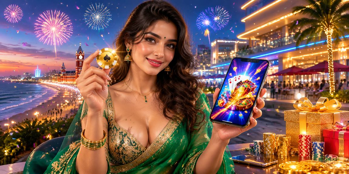 Woman in saree playing casino games on mobile in Chennai